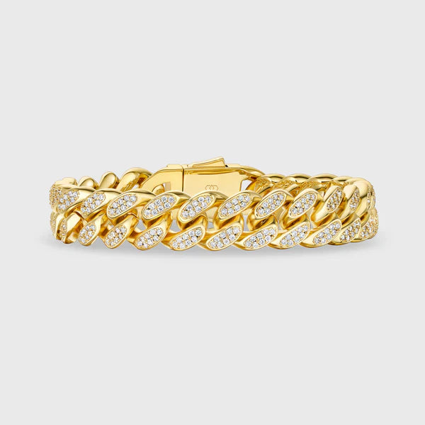 ICED CUBAN BRACELET (GOLD) - 12MM