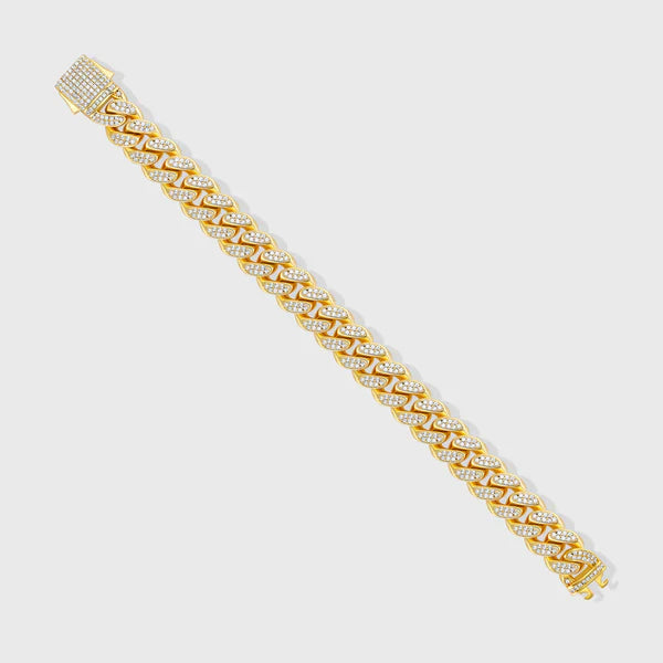 ICED CUBAN BRACELET (GOLD) - 12MM