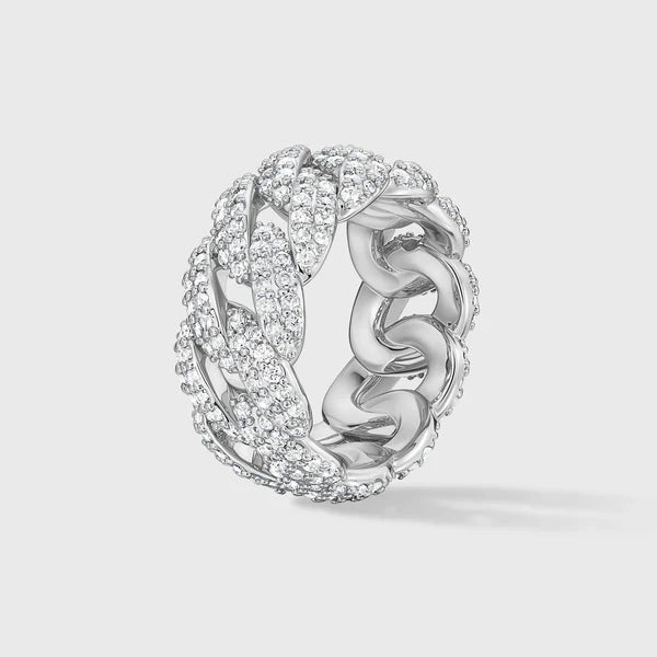 ICED CUBAN RING (SILVER)