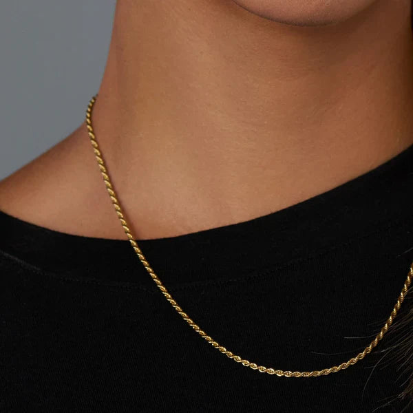 WOMEN'S ROPE CHAIN (GOLD) - 2MM