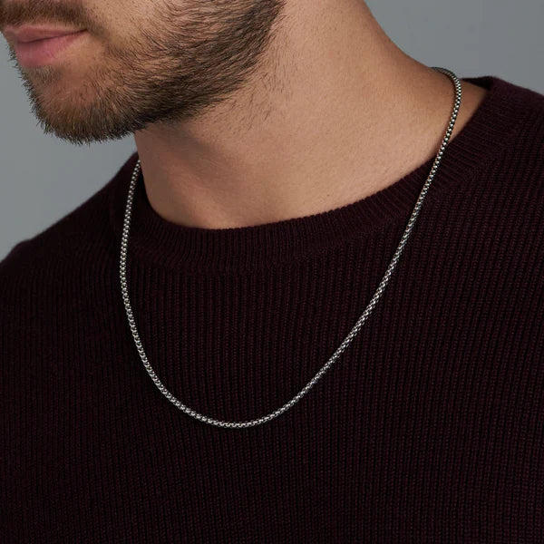 ROUND BOX CHAIN (SILVER) - 3MM