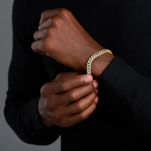 ICED CUBAN BRACELET (GOLD) - 8MM