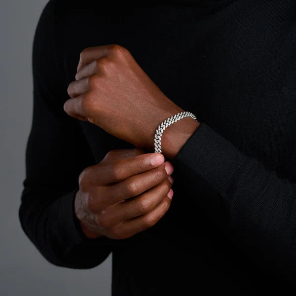 ICED CUBAN BRACELET (SILVER) - 8MM