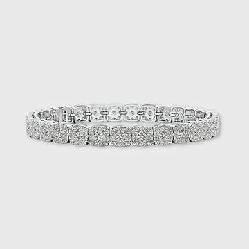 CLUSTERED TENNIS BRACELET (SILVER) - 8MM