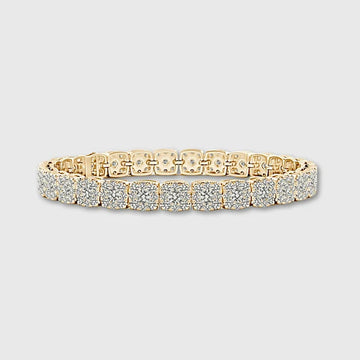 CLUSTERED TENNIS BRACELET (GOLD) - 8MM