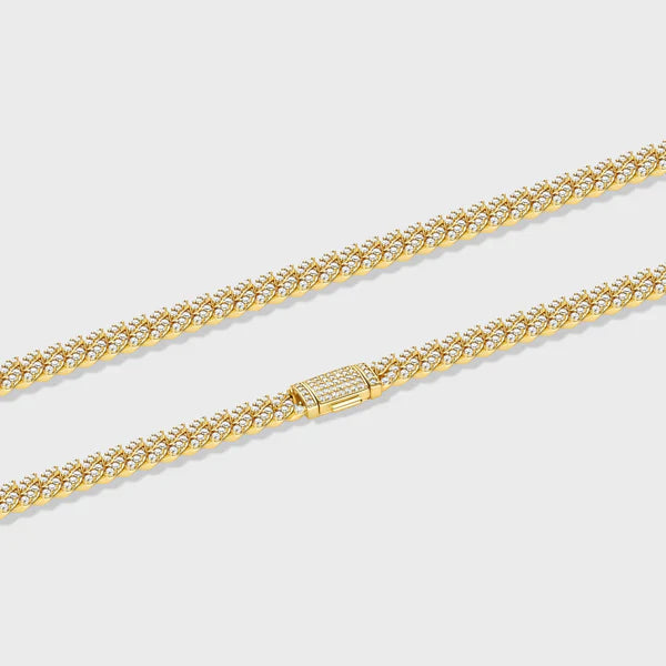 WOMEN'S ICED CUBAN CHAIN (GOLD) - 8MM