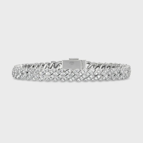 ICED CUBAN BRACELET (SILVER) - 8MM