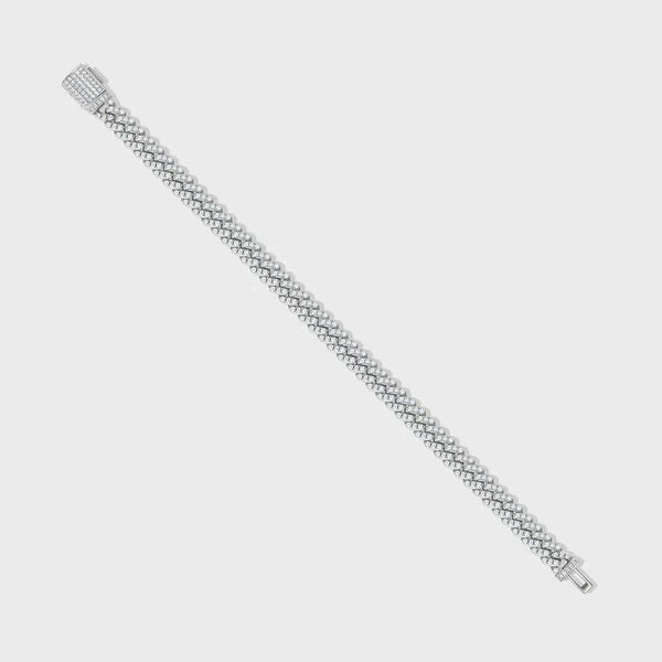ICED CUBAN BRACELET (SILVER) - 8MM