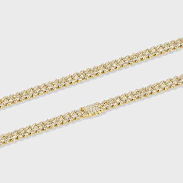 ICED PRONG CUBAN CHAIN (GOLD) - 12MM