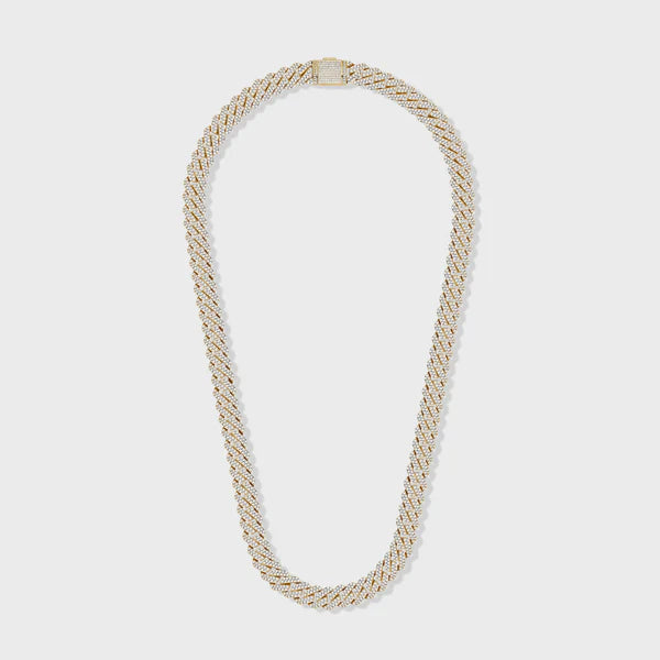 ICED PRONG CUBAN CHAIN (GOLD) - 10MM