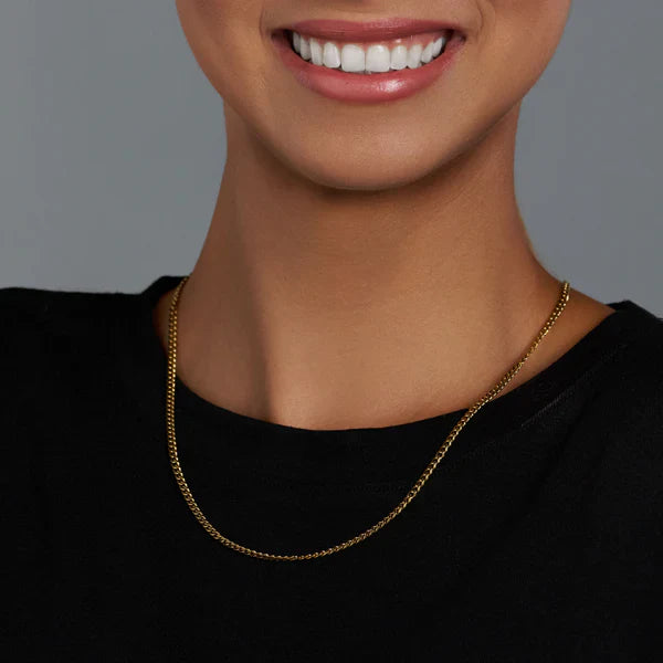 WOMEN'S MICRO CUBAN CHAIN (GOLD)
