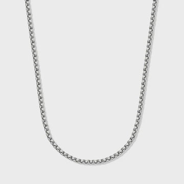 WOMEN'S ROUND BOX CHAIN (SILVER) - 3MM