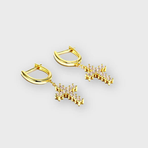 WOMEN CROSS EARRINGS (GOLD)