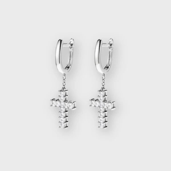 CROSS EARRINGS (SILVER)