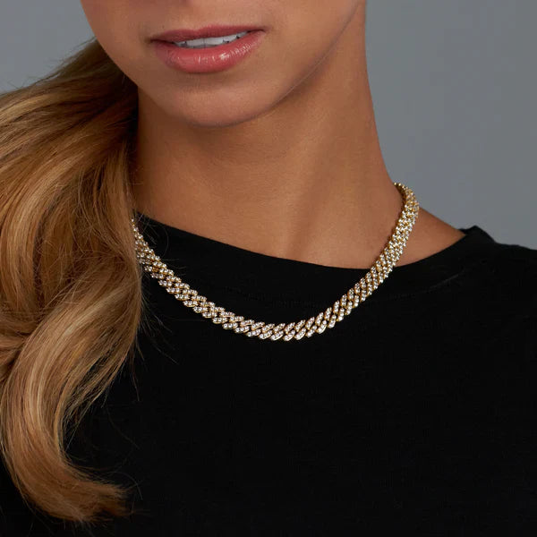 WOMEN'S ICED CUBAN CHAIN (GOLD) - 8MM