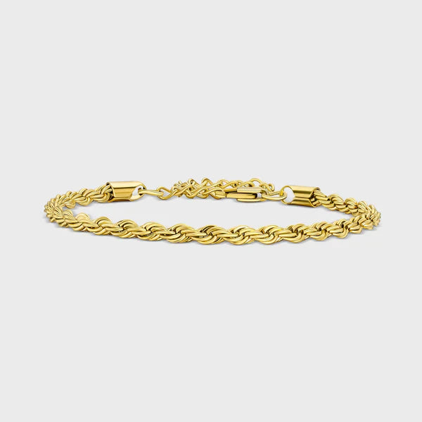 WOMEN'S ROPE BRACELET (GOLD) - 4MM